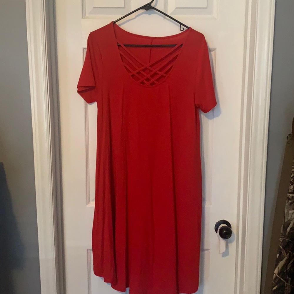 Red t shirt dress